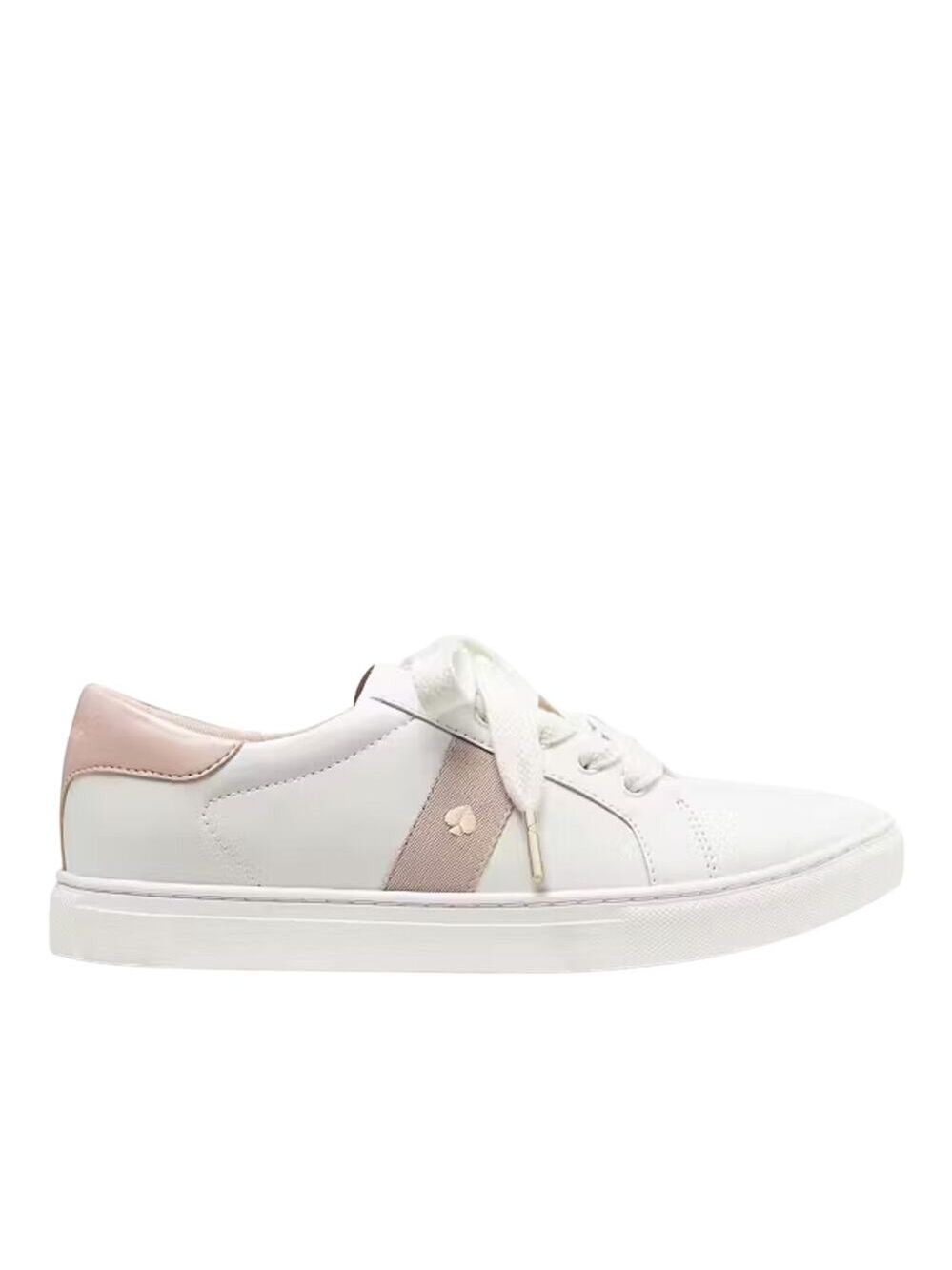KATE SPADE SNEAKERS OPTIC WHITE & PINK ROSE SMOKE SIZE 10 COMFY SPORTY NEW!